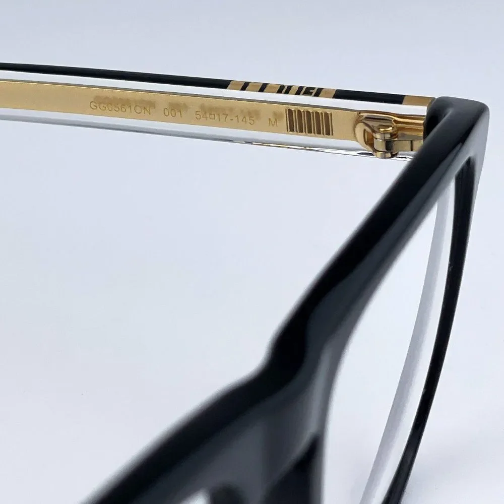 NEW Gucci GG0561ON 001 Black Crystal Square UnisexEyeglasses